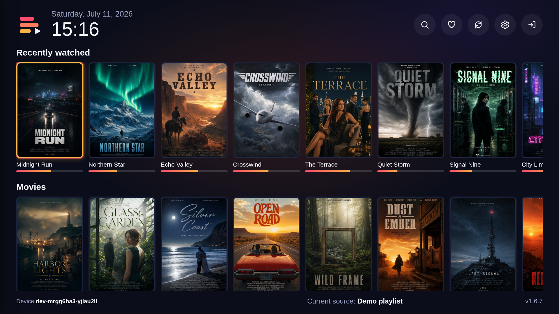 IPTV Spree Cinema home on Samsung TV